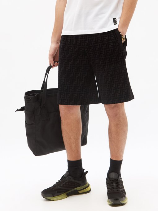 FF-flocked cotton-piqué Bermuda shorts | Fendi | MATCHESFASHION AU