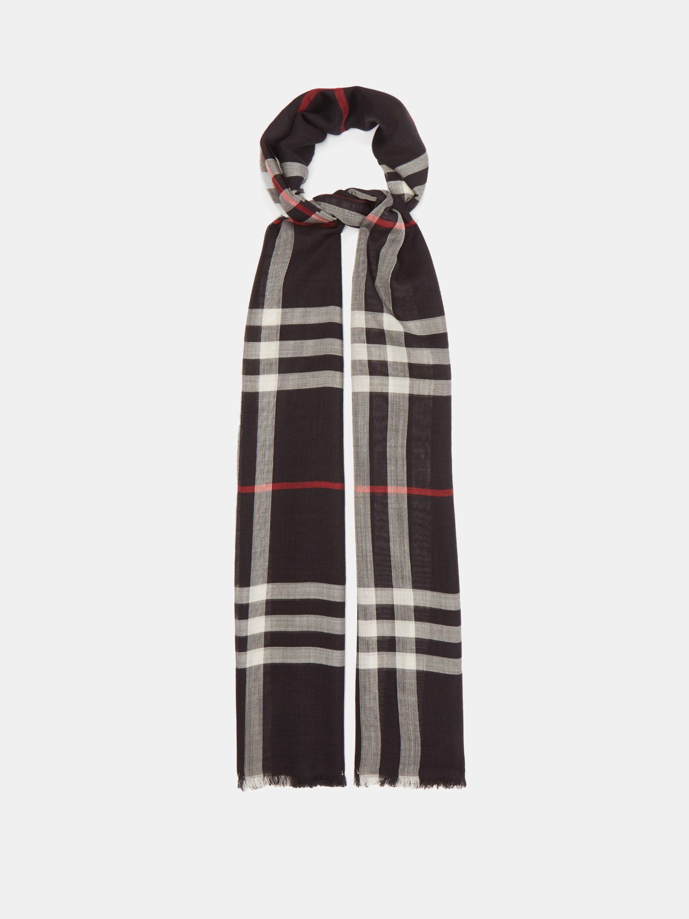 버버리 Burberry Black Vintage-check voile scarf