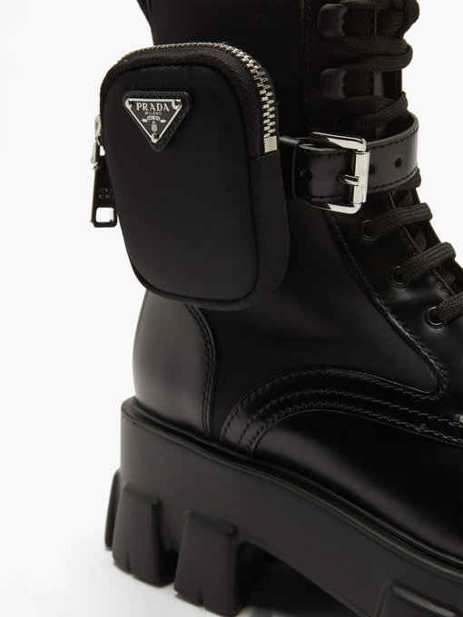 Monolith chunky-sole leather ankle boots | Prada | MATCHESFASHION UK
