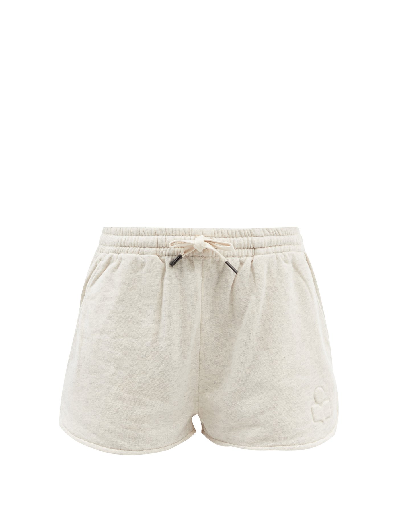 이자벨 마랑 에뚜왈 Isabel Marant Étoile White Logo-embossed cotton-blend jersey shorts