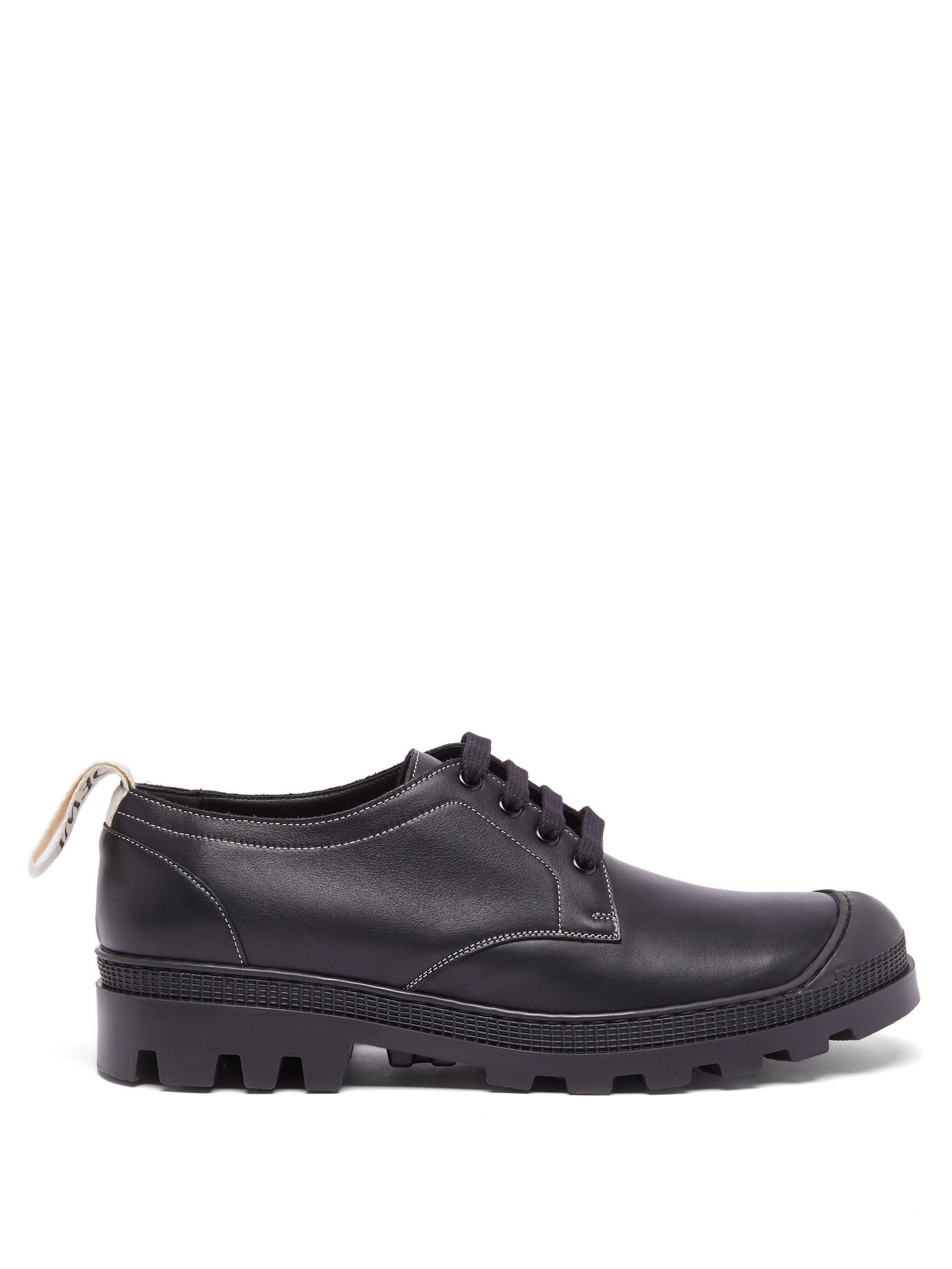로에베 로고탭 더비 슈즈, 그레인 가죽 - 블랙 Loewe Black Logo-tab grained-leather derby shoes