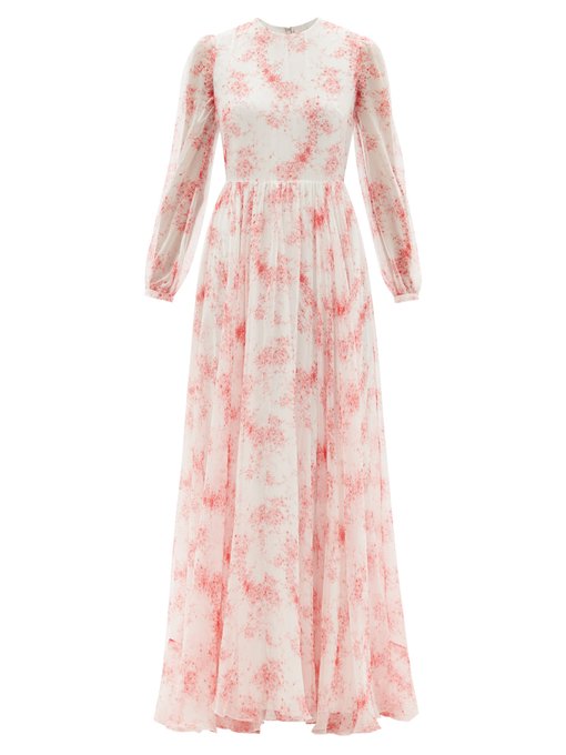 Roseflow floral-print silk-chiffon gown | Valentino | MATCHESFASHION UK