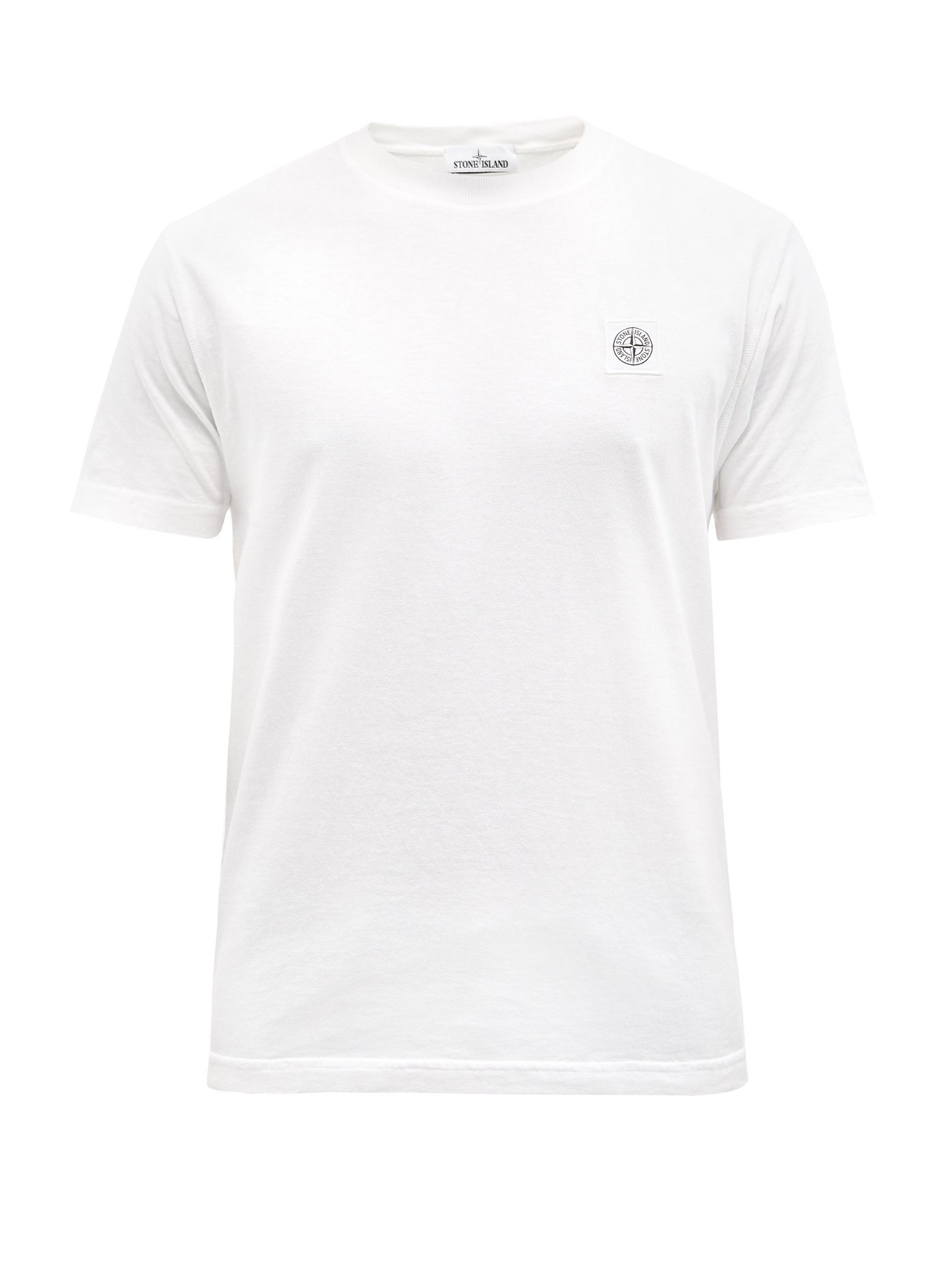 스톤 아일랜드 티셔츠 Stone Island White Logo-patch cotton-jersey T-shirt