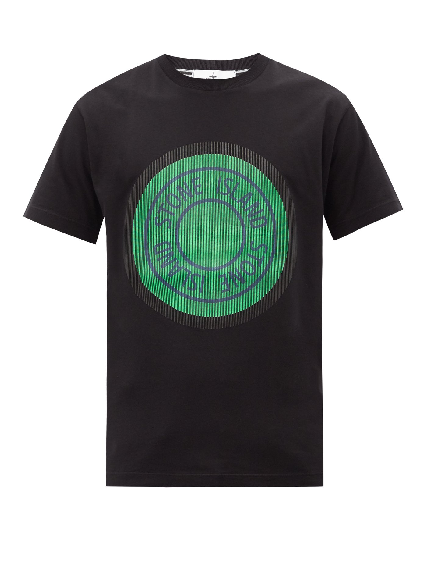 스톤 아일랜드 티셔츠 Stone Island Black Logo-print cotton-jersey T-shirt