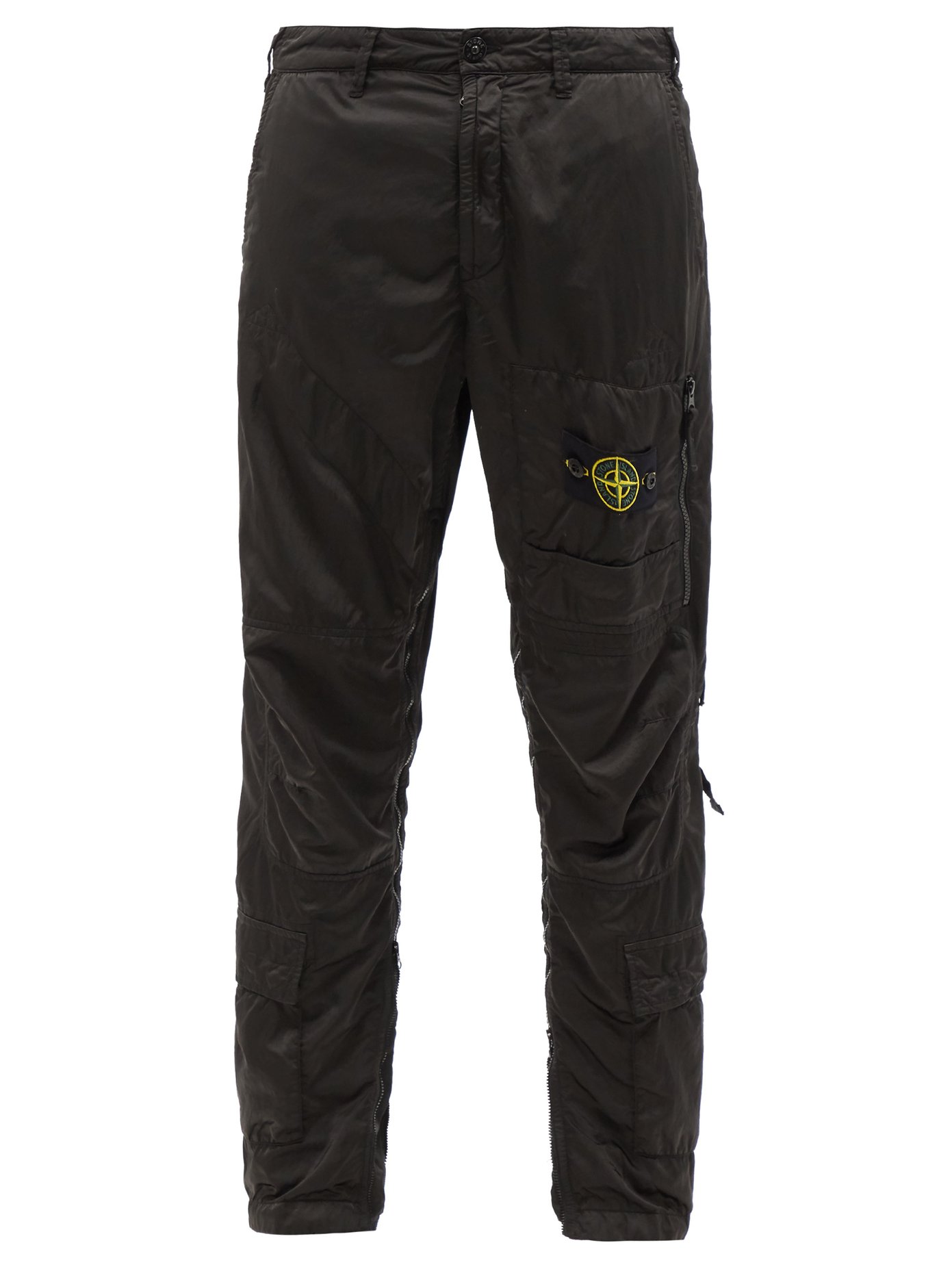 스톤 아일랜드 팬츠 Stone Island Black Logo-patch shell cargo trousers