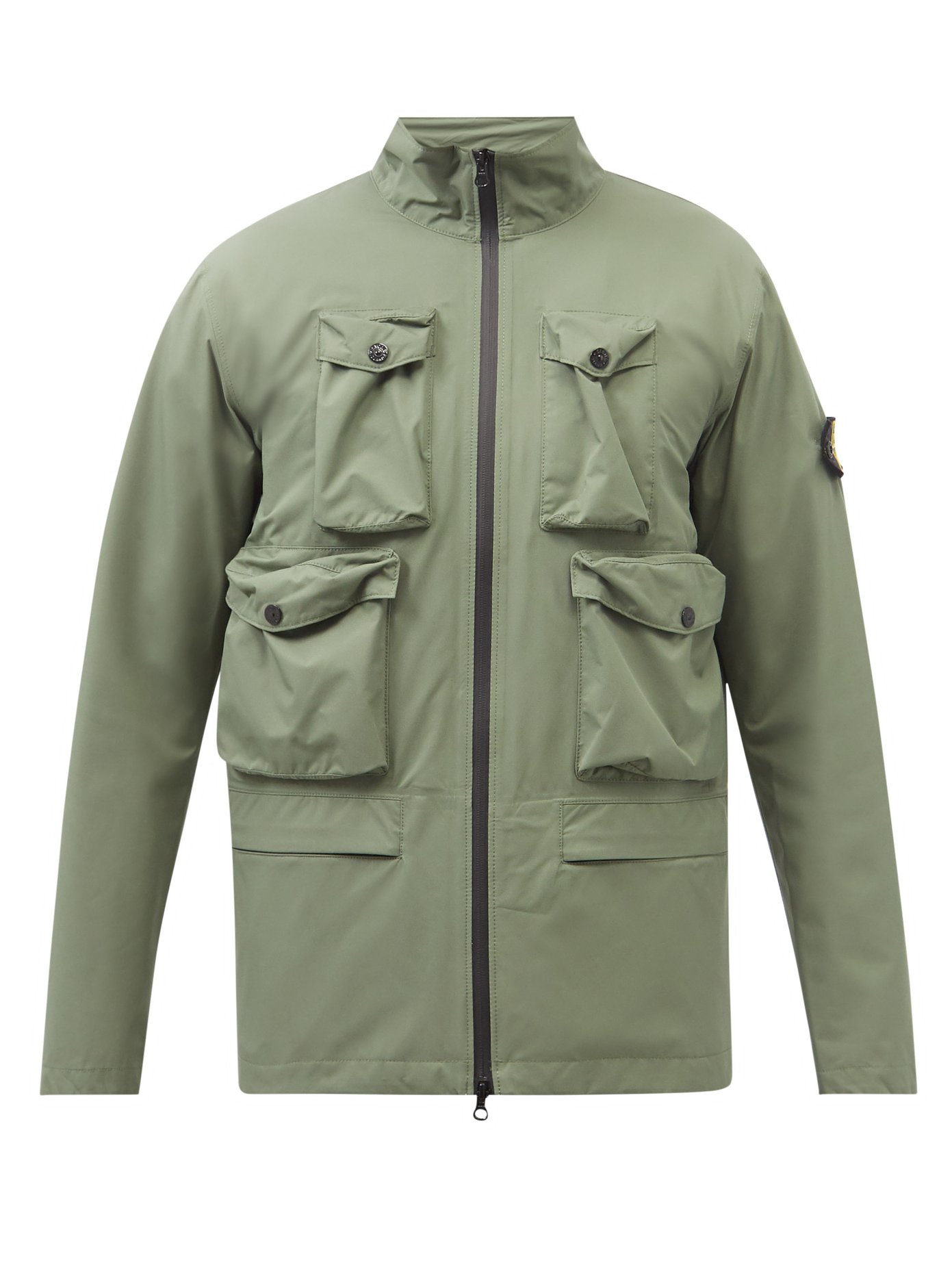스톤 아일랜드 립스톤 자켓 Stone Island Green Patch-pocket Gore-Tex ripstop jacket