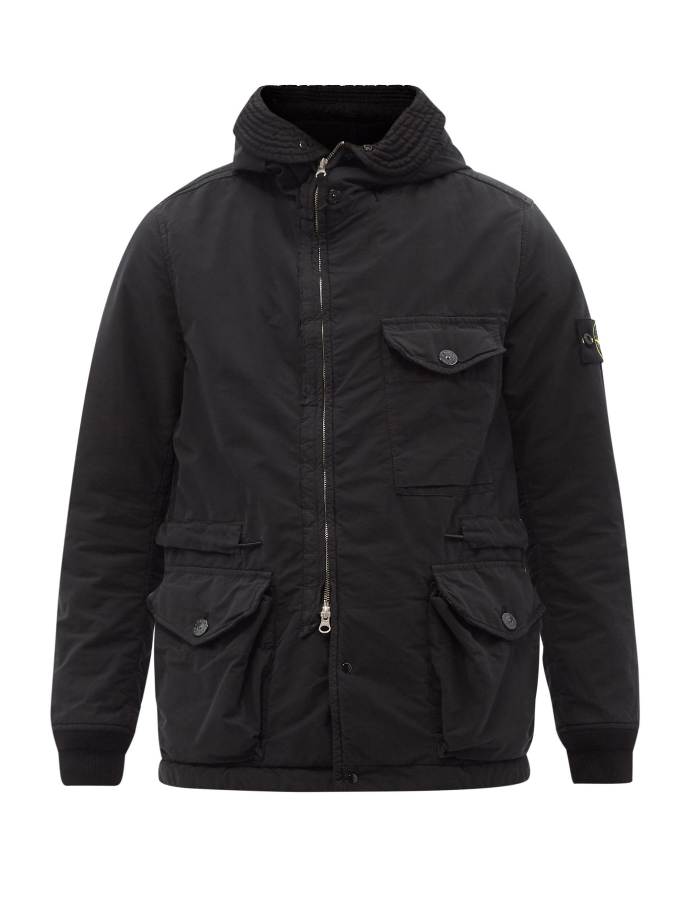 스톤 아일랜드 자켓 Stone Island Black David-TC hooded technical-shell jacket