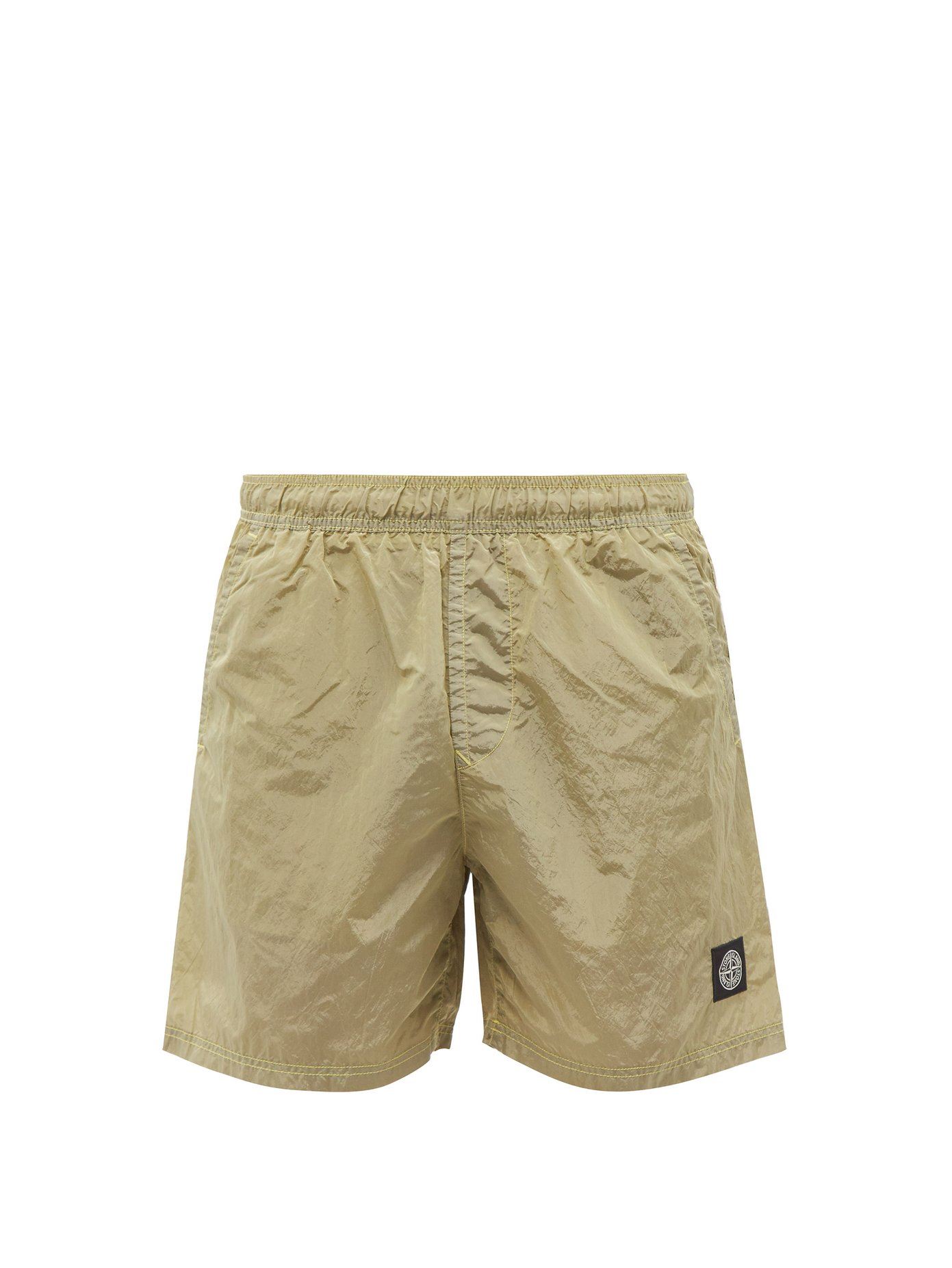 스톤 아일랜드 반바지 Stone Island Green Logo-patch garment-dyed swim shorts