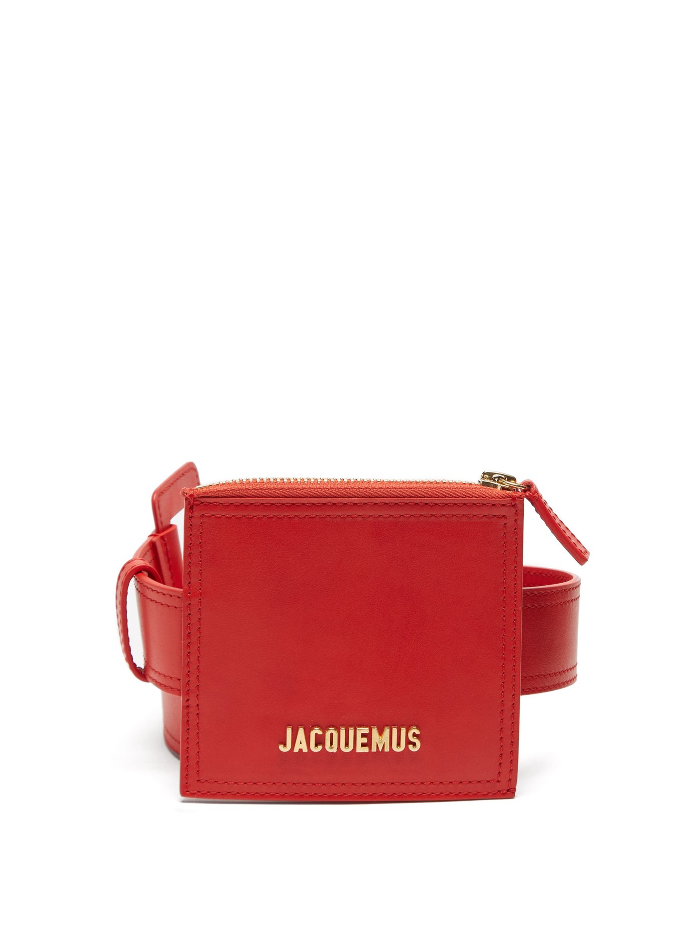 자크뮈스 벨트 Jacquemus Red La Ceinture Carree leather belt