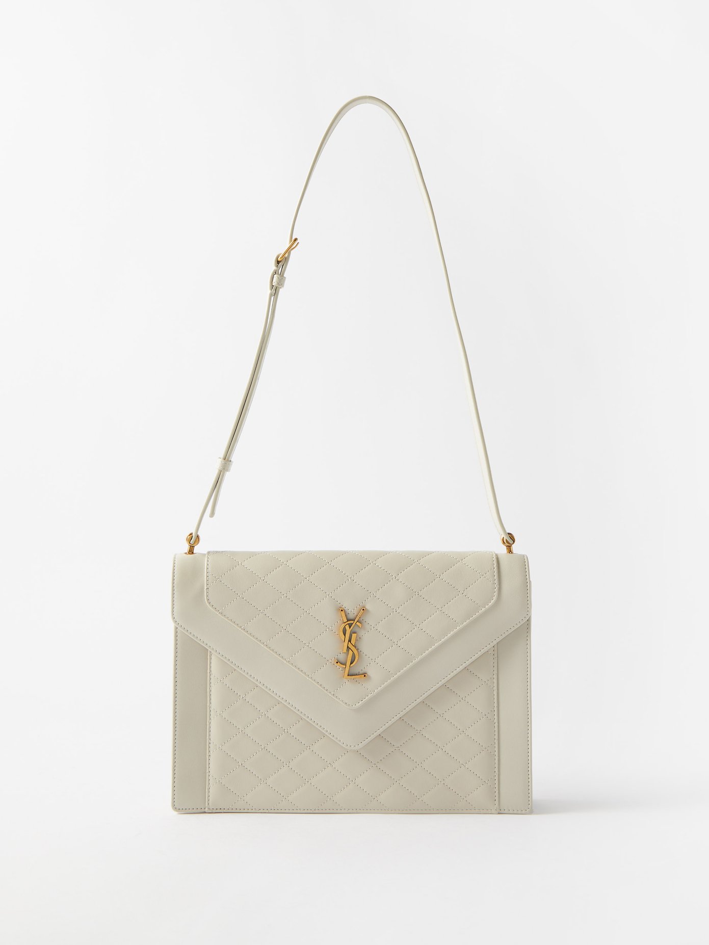 생 로랑 가비백 Saint Laurent White Gaby quilted leather shoulder bag