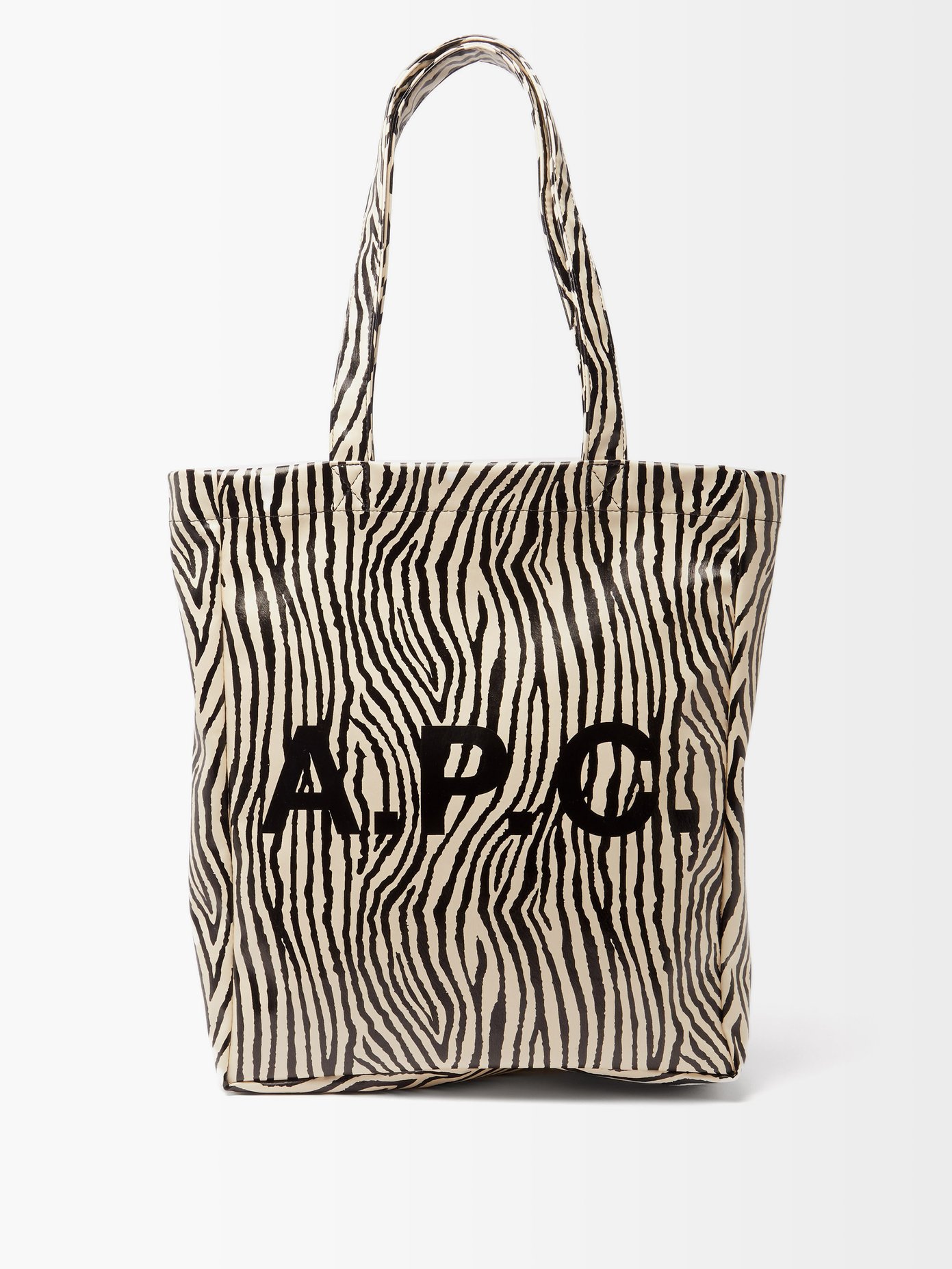아페쎄 루 토트백, 지브라 A.P.C. BLACK WHITE Lou zebra-print coated-canvas tote bag