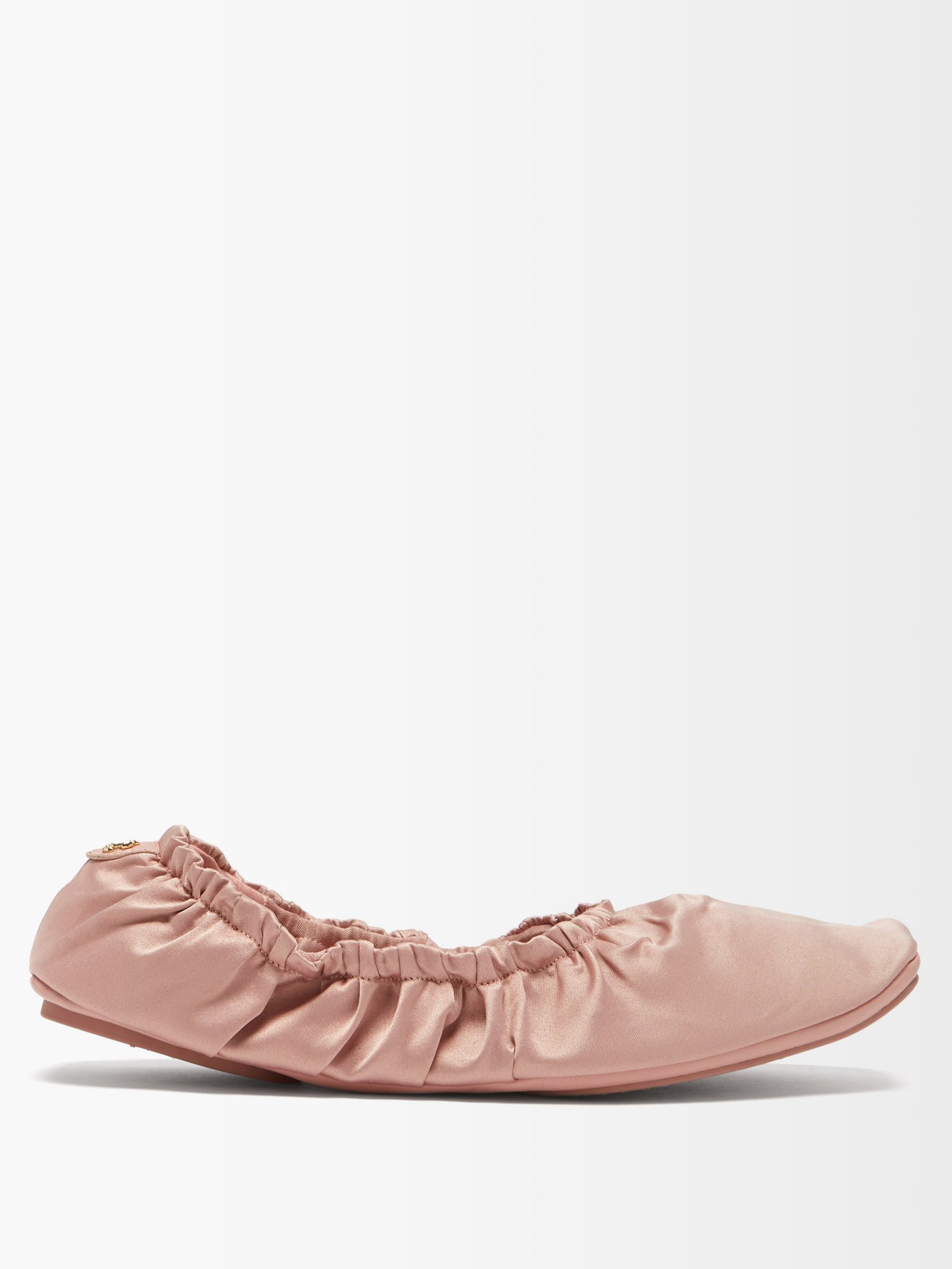 지미 추 바르도 발레리나 플랫 슈즈 Jimmy Choo Pink Bardo square-toe satin ballet flats