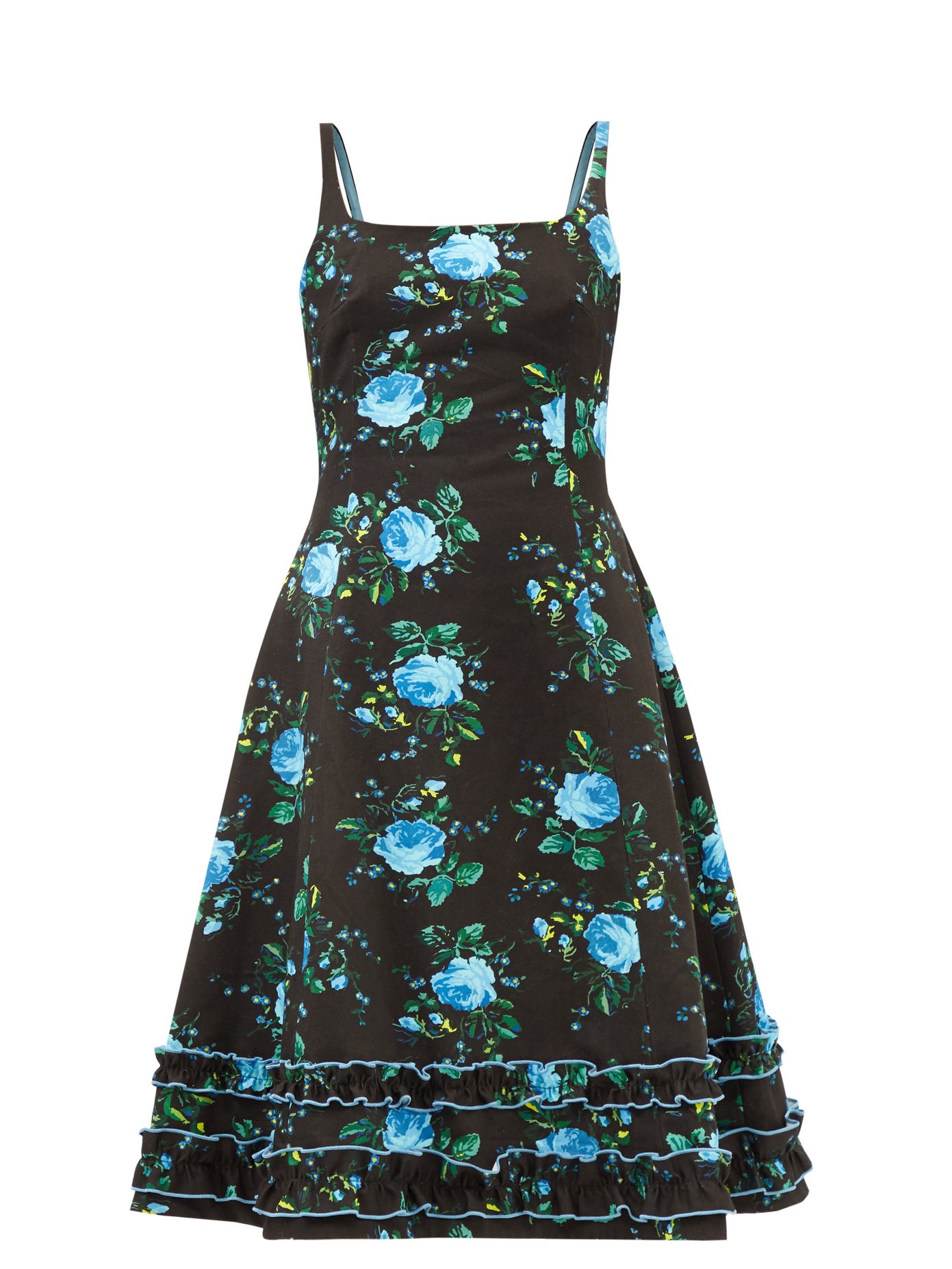 몰리 고다드 플로럴 원피스 Molly Goddard Black Verity floral-print cotton midi dress
