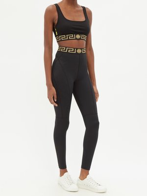 versace crop top and leggings