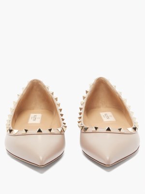 valentino rockstud pointy toe flat