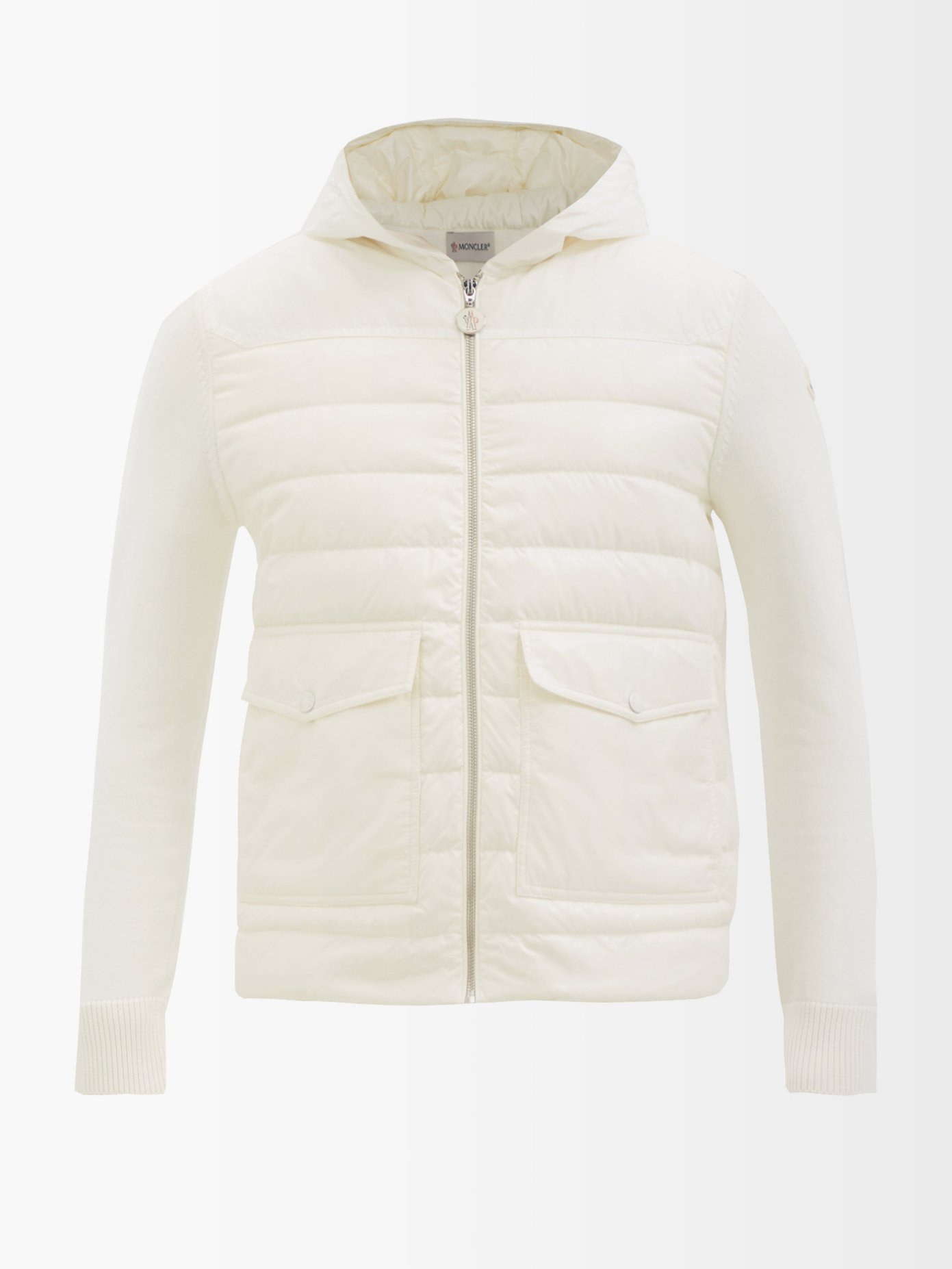 몽클레어 Moncler White Quilted down-panel cotton-blend jacket