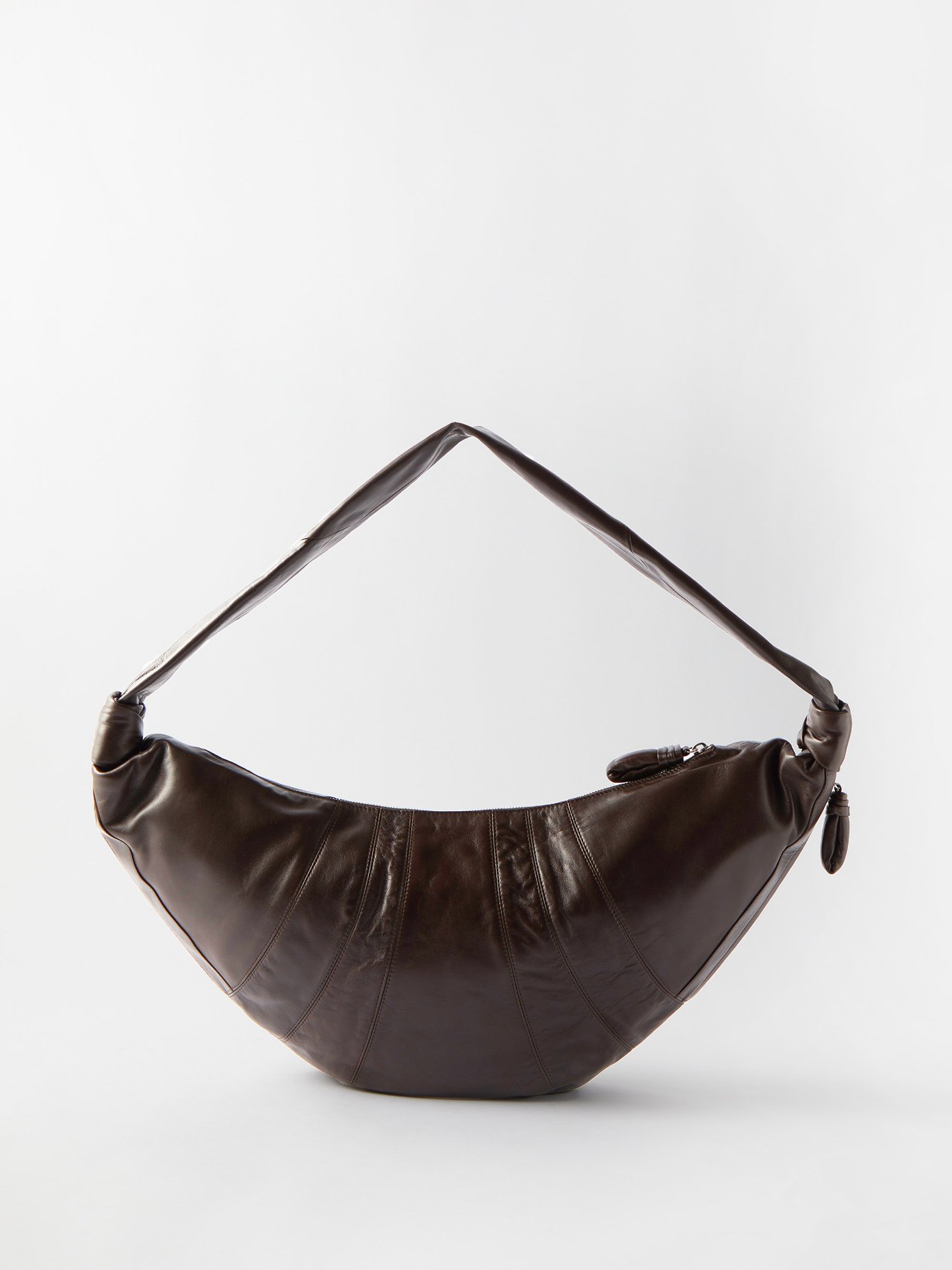 22 S/S 르메르 크로와상 범백 라지 Lemaire Brown Croissant large leather belt bag