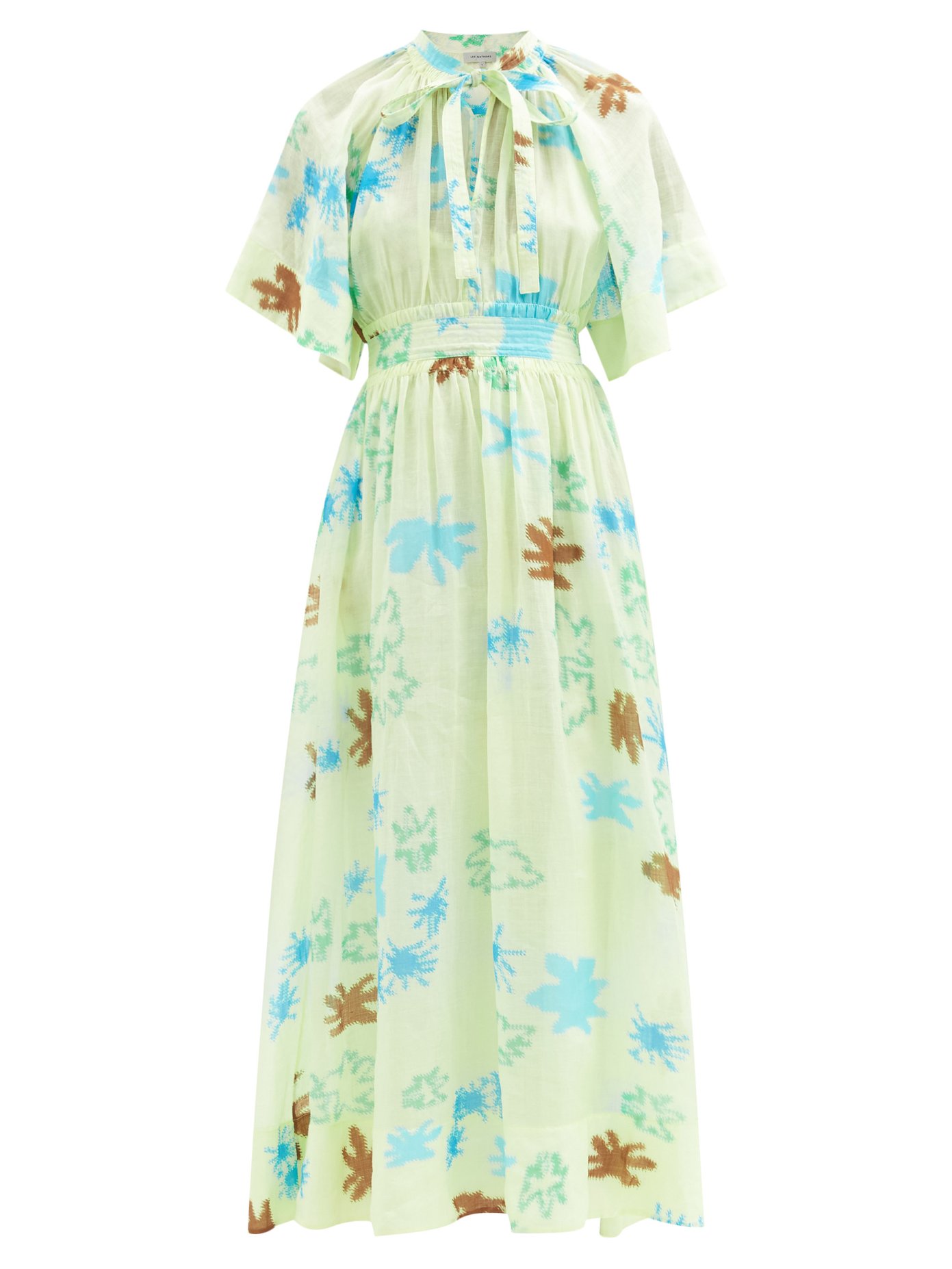 리 매튜스 원피스 Lee Mathews Neutral Emilia floral-print ramie-voile dress