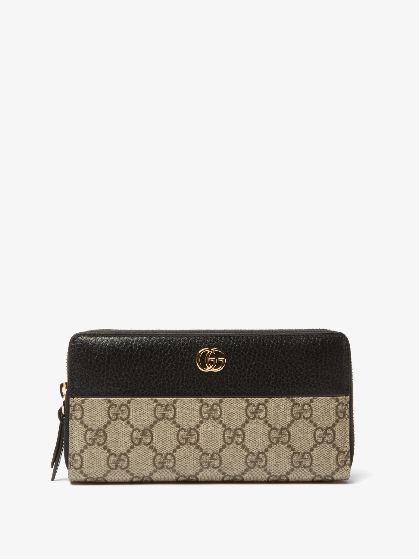 22SS 구찌 쁘띠 마몽 장지갑 Gucci Black Petite Marmont grained-leather continental wallet