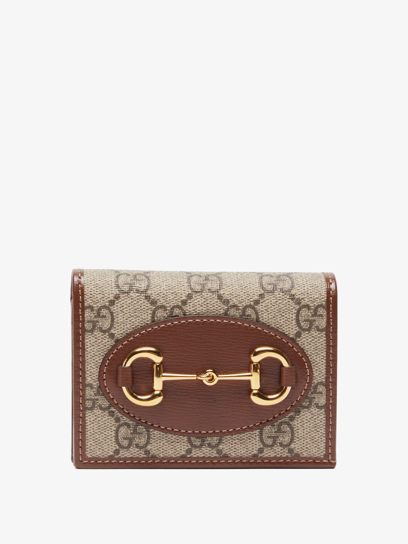 22SS 구찌 1955 홀스빗 반지갑 Gucci Neutral 1955 Horsebit GG-canvas and leather wallet