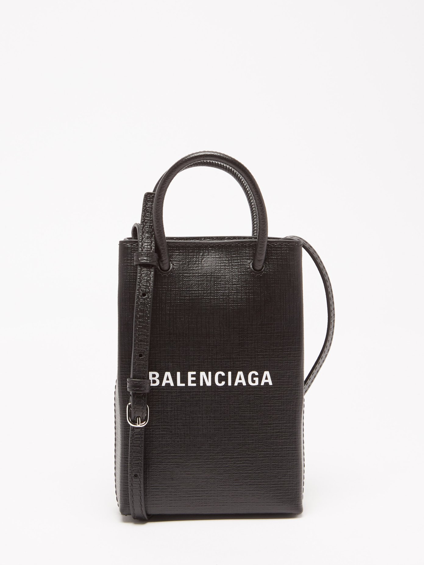 발렌시아가 쇼핑 크로스바디백 미니 Balenciaga Black Shopping mini leather cross-body bag
