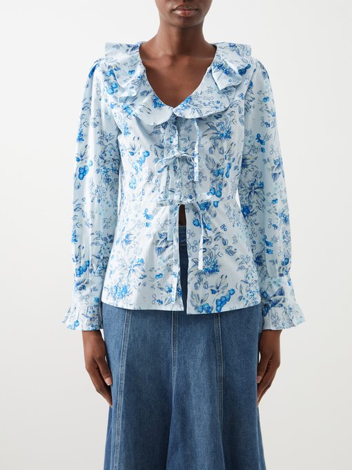 TRAF Women Fashion Printed Asymmetric Longline Blouses Vintage Long Sleeve  Button-up Female Shirts Blusas Chic Tops - AliExpress