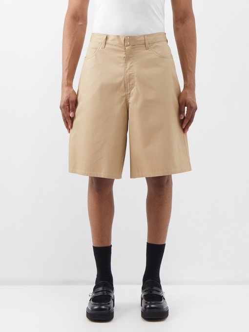 配送員設置 Green AURALEE – Takibi wide Olive chino shorts Canvas