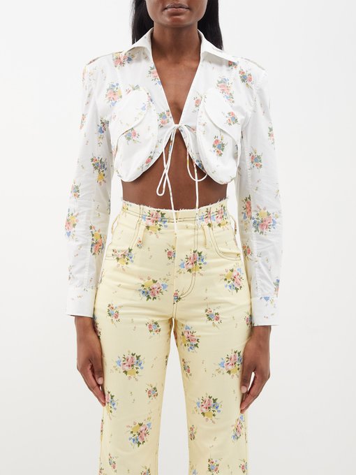 Your Sweetheart White Broderie Anglaise Bow Front Crop Top