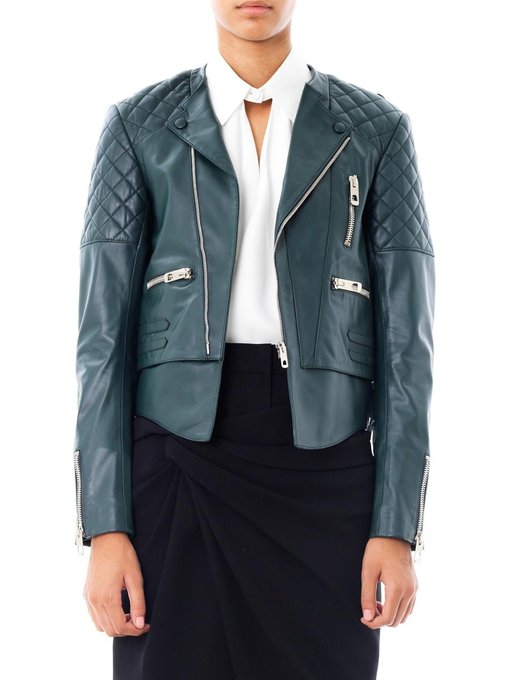 balenciaga quilted leather jacket