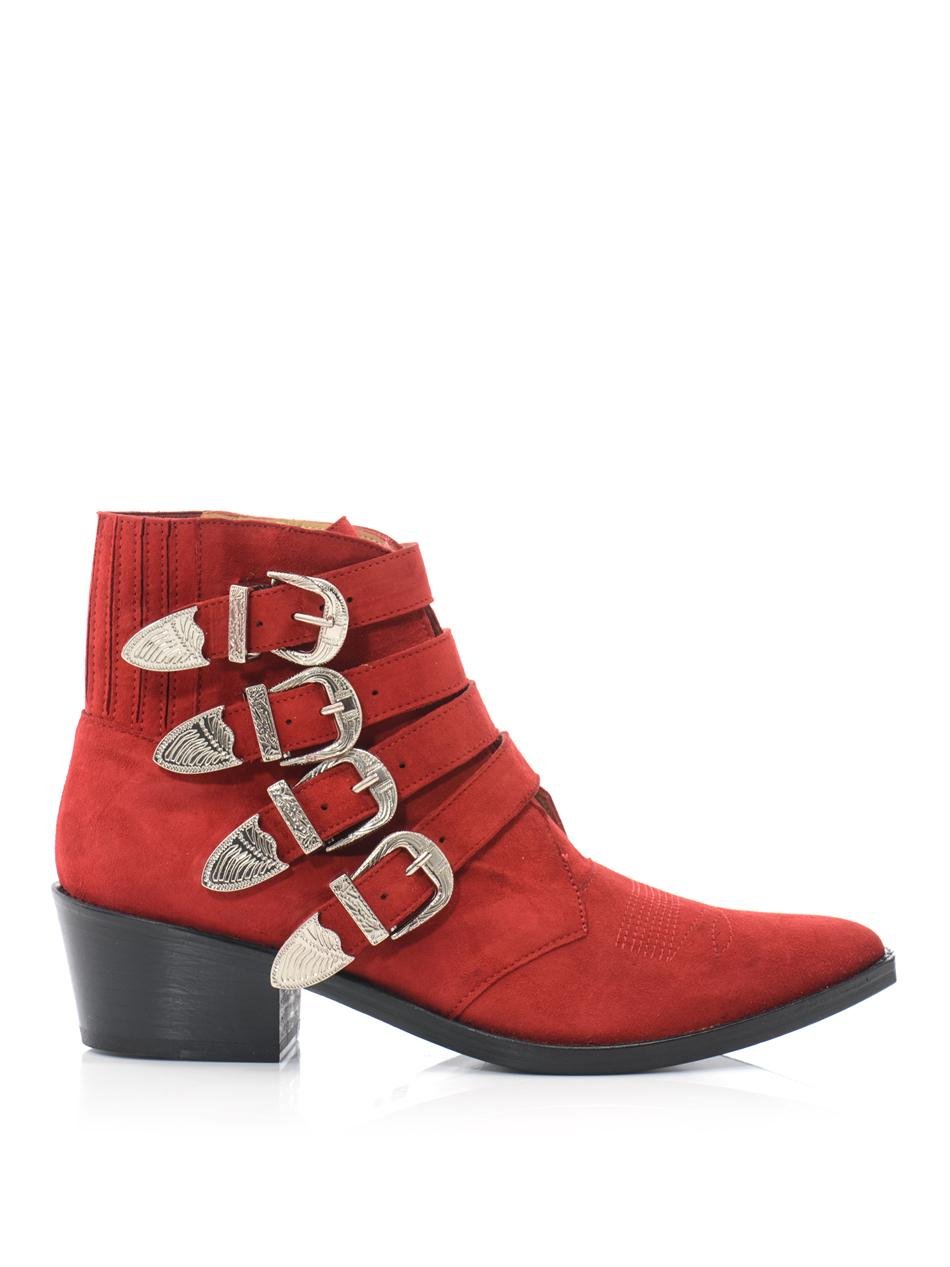 suede buckle boots