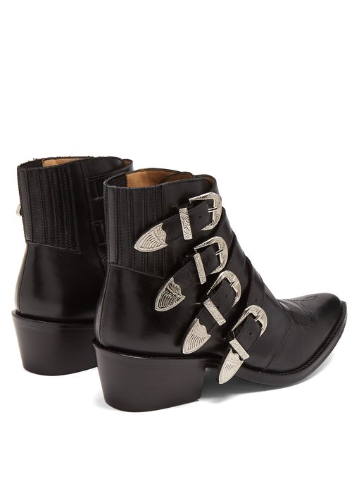 ankle boots with straps and buckles