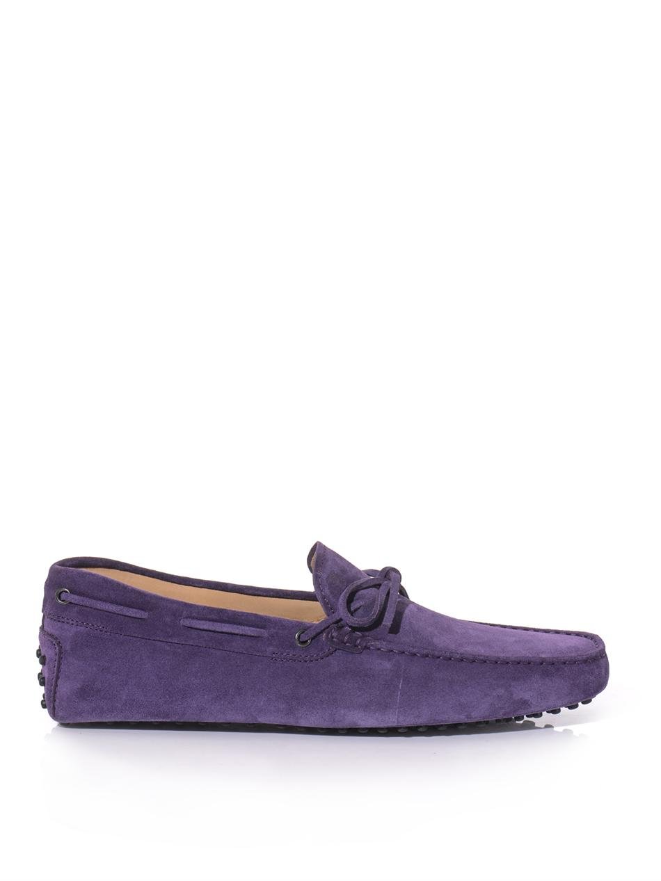 purple driving shoes