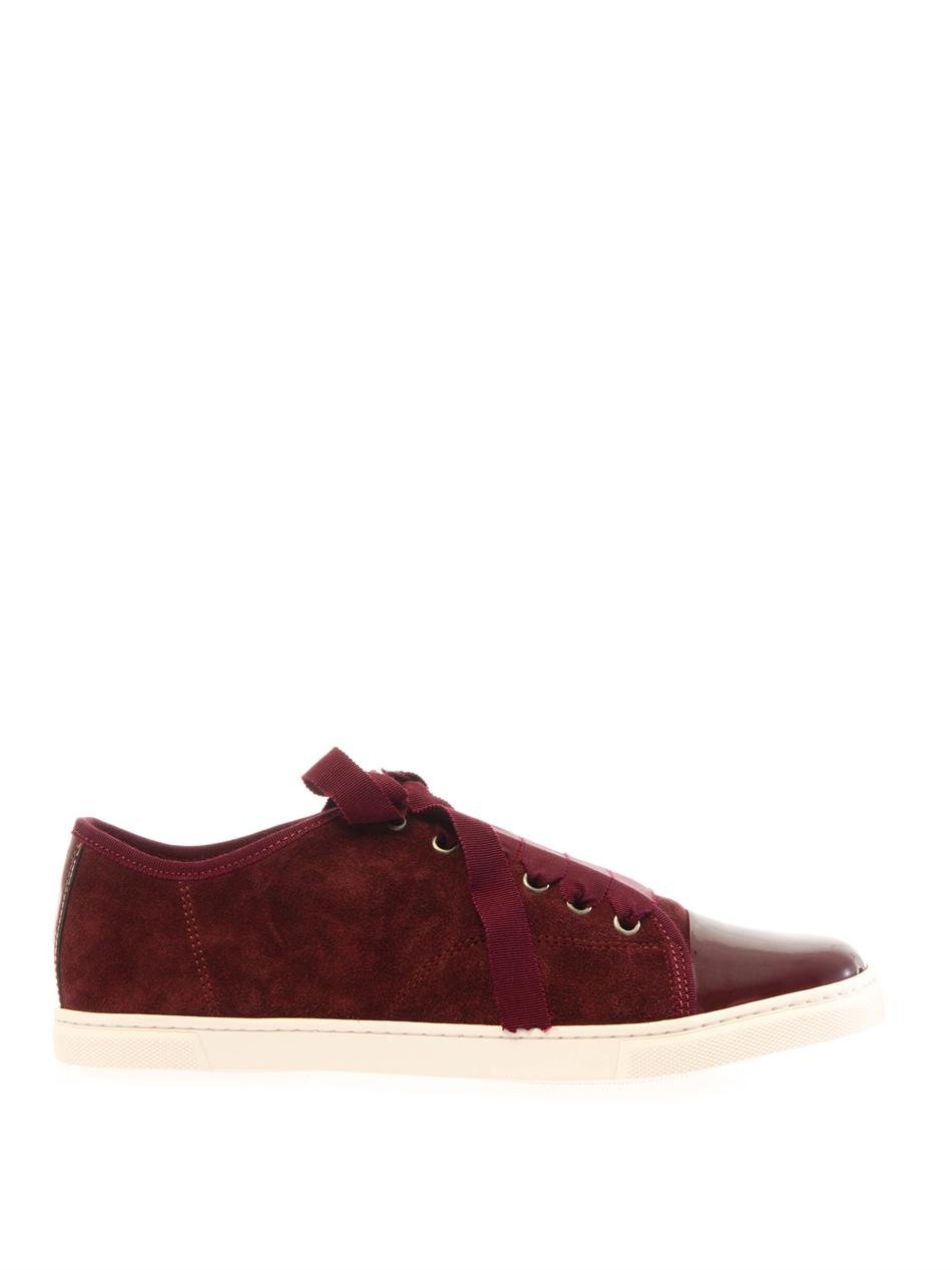 Suede and patent-leather trainers 