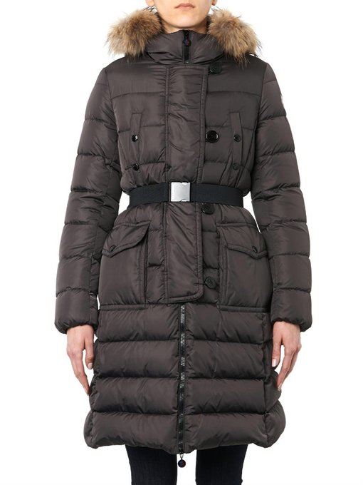 Genevrier fur-trim quilted down coat | Moncler | MATCHESFASHION JP
