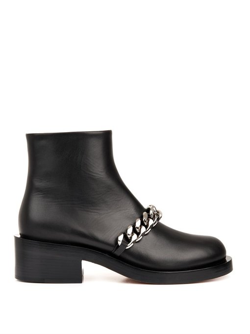 Laura chain leather ankle boots 
