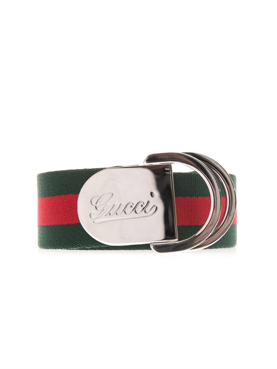 Striped canvas ribbon belt | Gucci 