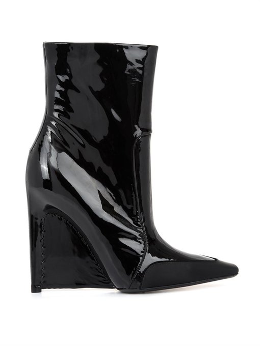 patent wedge boots