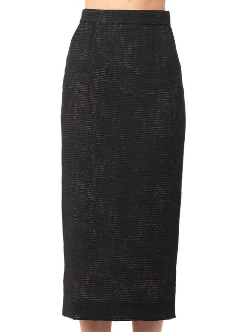 Sheer rose-jacquard pencil skirt | Freda | MATCHESFASHION.COM US
