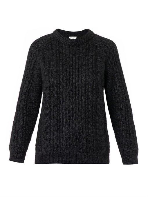 Cable-knit mohair-blend sweater | Saint Laurent | MATCHESFASHION UK