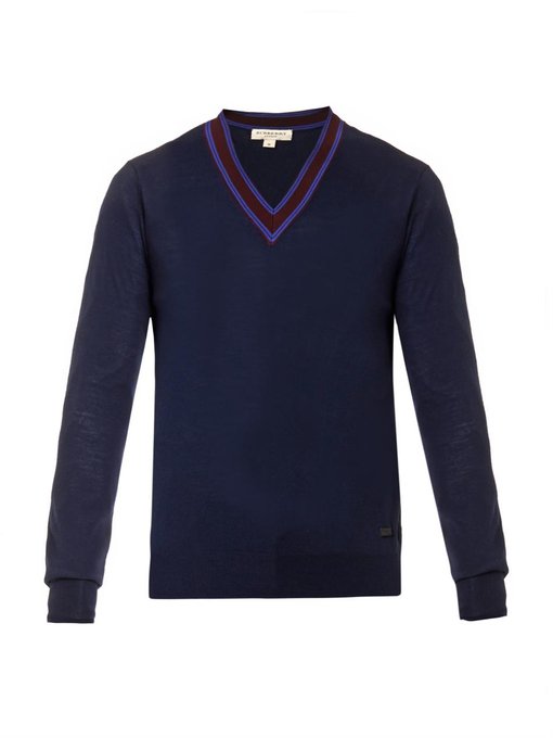 Military ribbon-stripe wool sweater | Burberry London | MATCHESFASHION ...