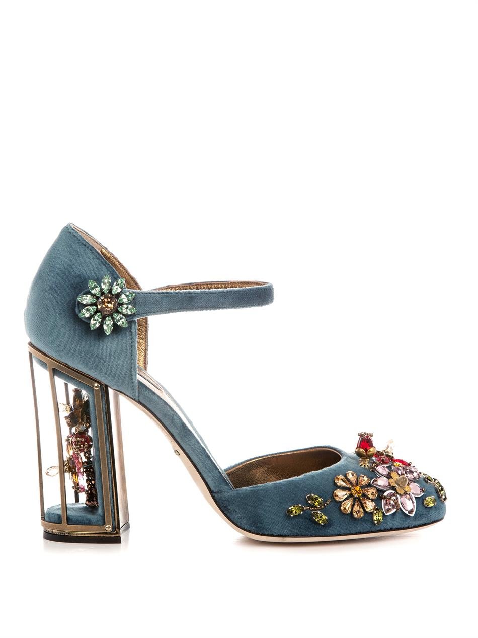 dolce & gabbana floral cage heels