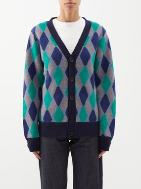 WALES BONNER 21aw Blue Argyle Sweater 3 abdagroup.info