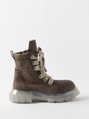 Brown Bozo Tractor leather boots | Rick Owens | MATCHESFASHION US