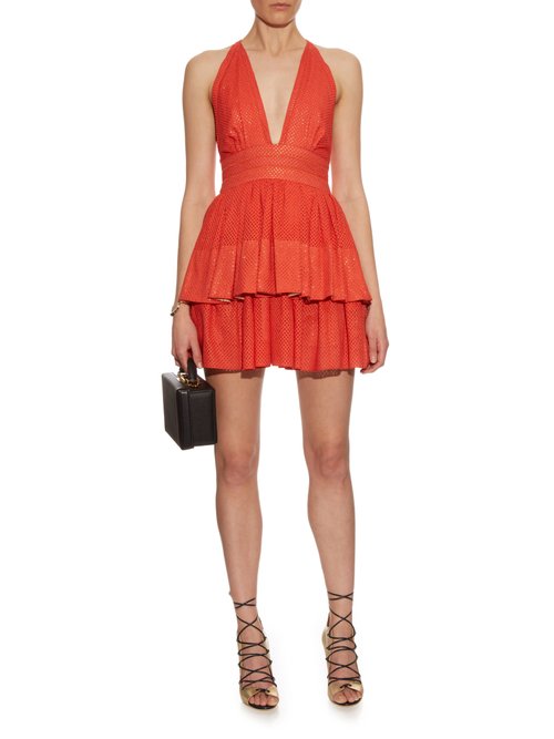 Sophie Theallet Anais Plunging-neckline Dress Red - 80% Off Sale