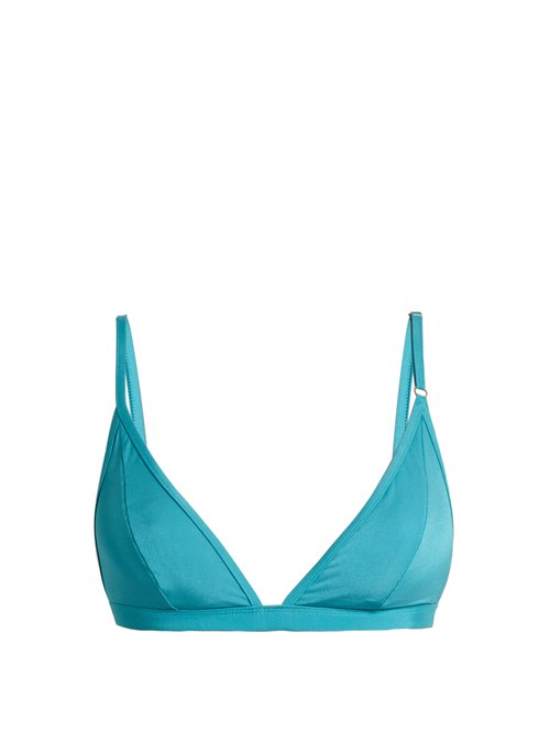 Bower - Bad Love Triangle Bikini Top - Womens - Turquoise