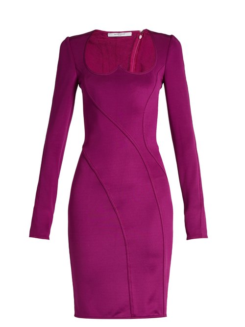 Givenchy - Sweetheart-neckline Stretch Mini Dress Purple
