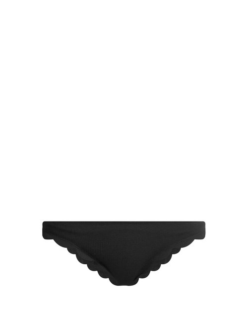 Marysia - Broadway Scallop-edged Bikini Briefs Black Beachwear
