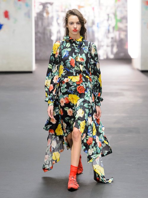 Preen By Thornton Bregazzi Arabella Floral-print Silk-satin Dress Green Multi - 80% Off Sale
