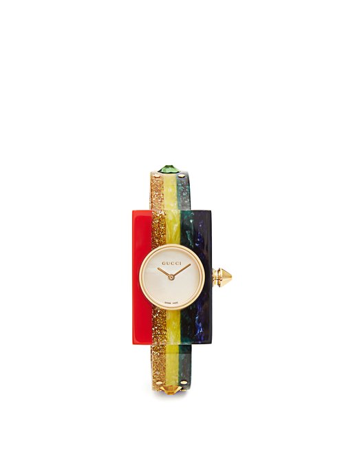 Gucci - Striped Plexiglas Watch - Womens - Multi