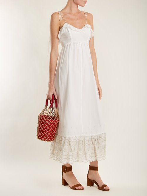 Athena Procopiou Sunday Morning Lace-trimmed Maxi Dress Ivory - 80% Off Sale